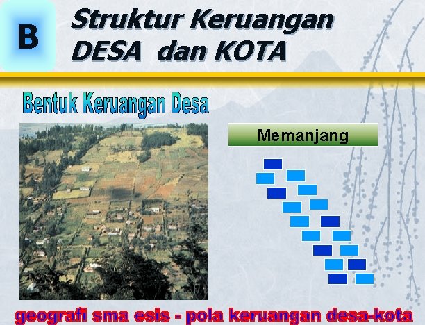 B Struktur Keruangan DESA dan KOTA Memanjang B Struktur Keruangan DESA dan KOTA Memanjang