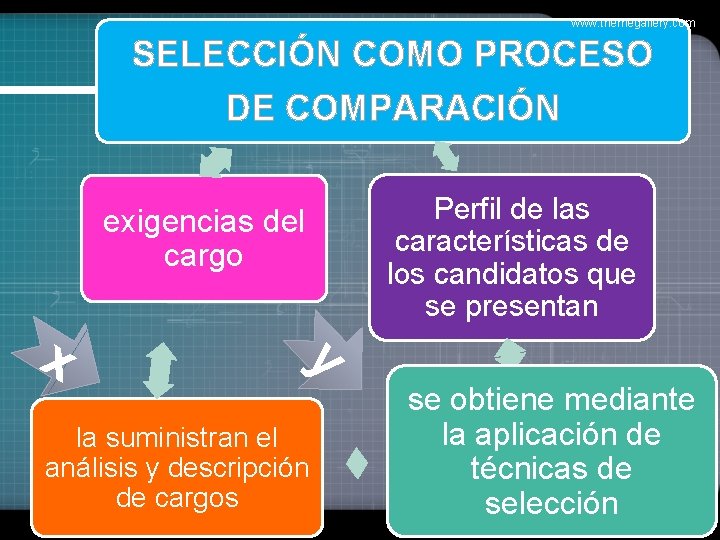 www. themegallery. com SELECCIÓN COMO PROCESO DE COMPARACIÓN exigencias del cargo y x la