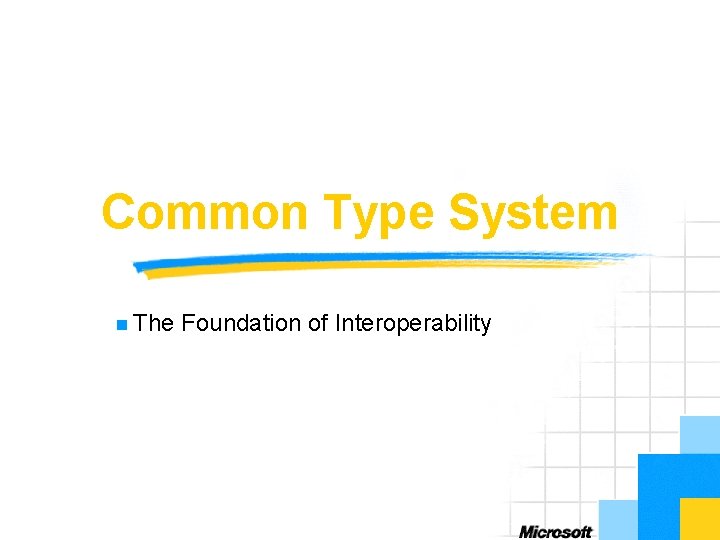 Common Type System n The Module Subtitle Foundation of Interoperability 