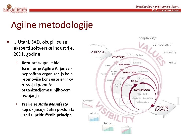 Specifikacija i modelovanje softvera Prof. dr Angelina Njeguš Agilne metodologije § U Utahi, SAD,