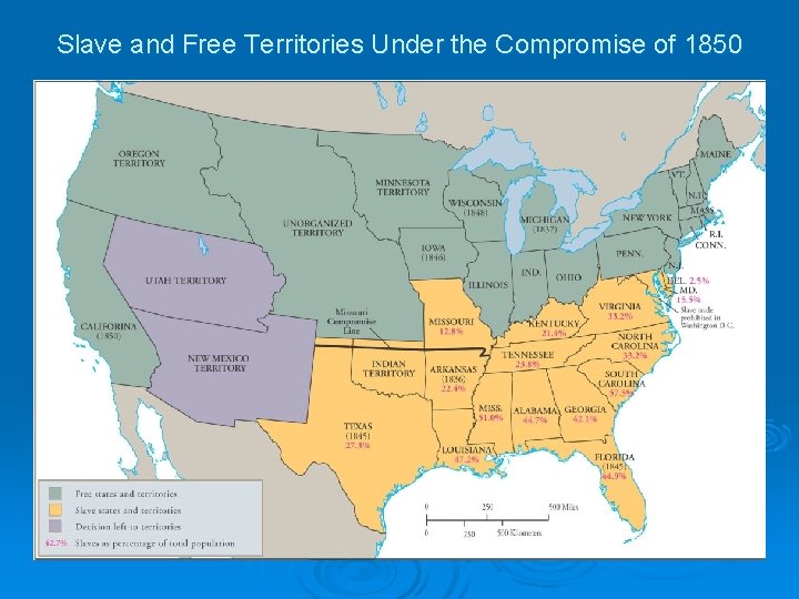 Slave and Free Territories Under the Compromise of 1850 