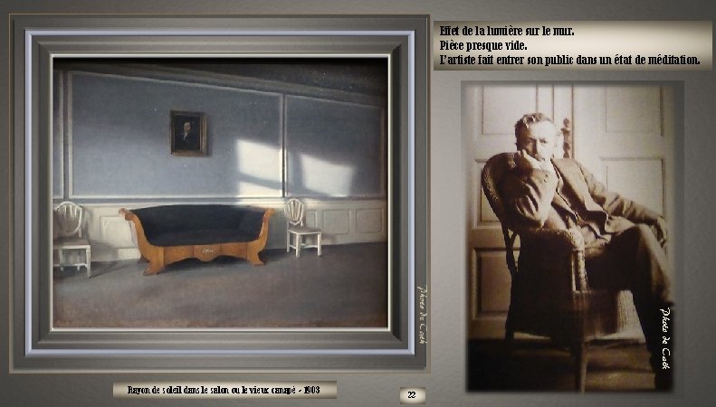 Effet de la lumière sur le mur. Pièce presque vide. L’artiste fait entrer son Effet de la lumière sur le mur. Pièce presque vide. L’artiste fait entrer son