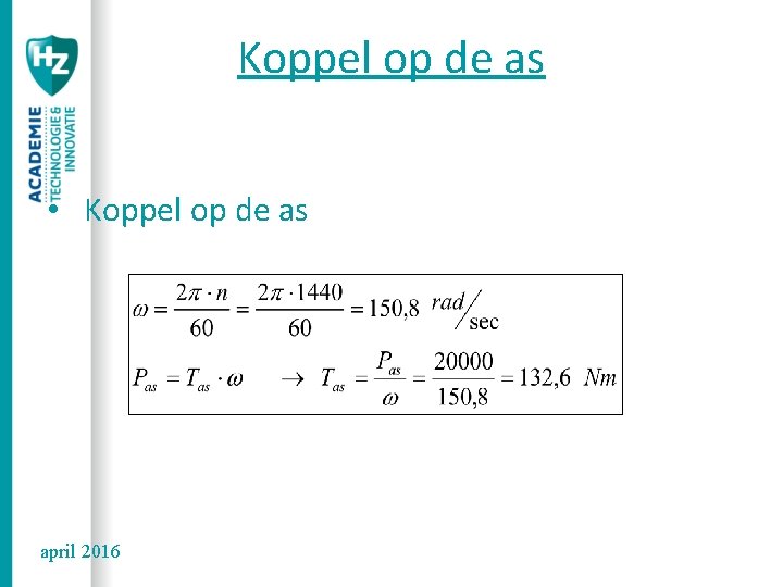 Koppel op de as • Koppel op de as april 2016 