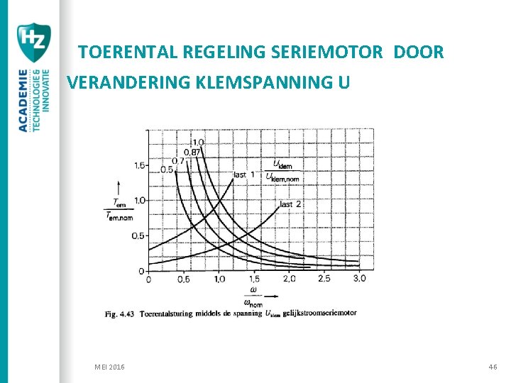 TOERENTAL REGELING SERIEMOTOR DOOR VERANDERING KLEMSPANNING U MEI 2016 46 