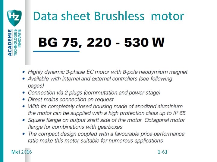 Data sheet Brushless motor Mei 2016 1 -61 