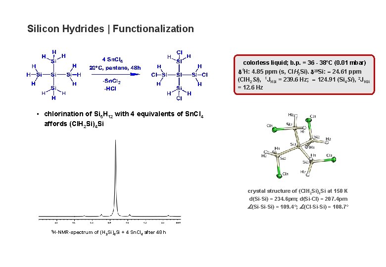 Silicon Hydrides | Functionalization colorless liquid; b. p. = 36 - 38°C (0. 01