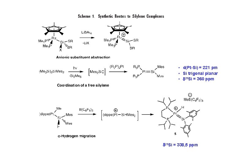  • d(Pt-Si) = 221 pm • Si trigonal planar • 29 Si =