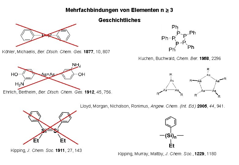 Mehrfachbindungen von Elementen n 3 Geschichtliches Köhler, Michaelis, Ber. Dtsch. Chem. Ges. 1877, 10,