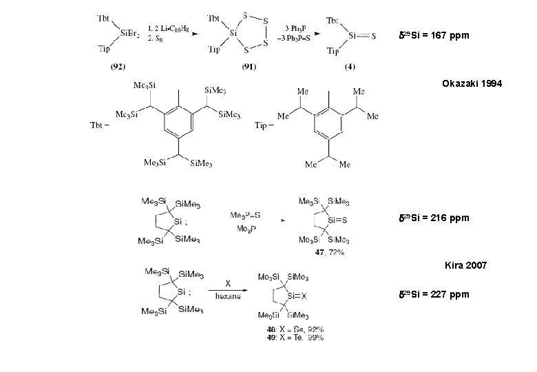  29 Si = 167 ppm Okazaki 1994 29 Si = 216 ppm Kira