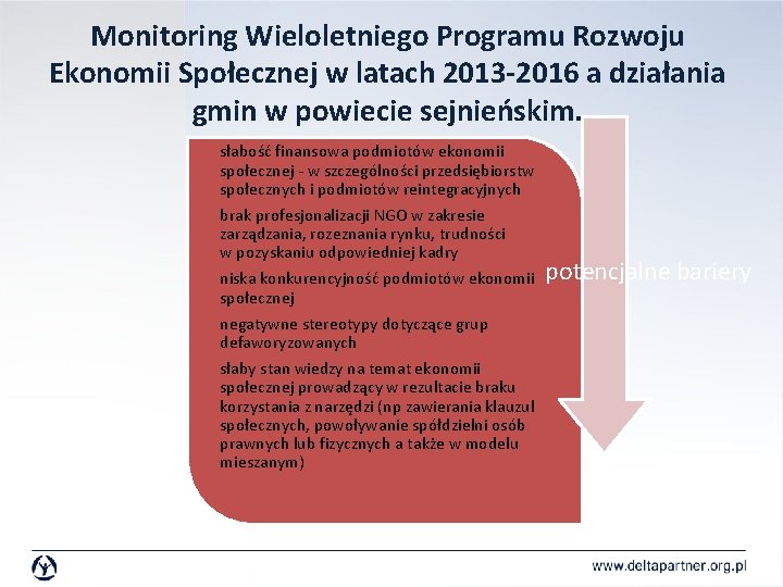 Monitoring Wieloletniego Programu Rozwoju Ekonomii Społecznej w latach 2013 -2016 a działania gmin w Monitoring Wieloletniego Programu Rozwoju Ekonomii Społecznej w latach 2013 -2016 a działania gmin w