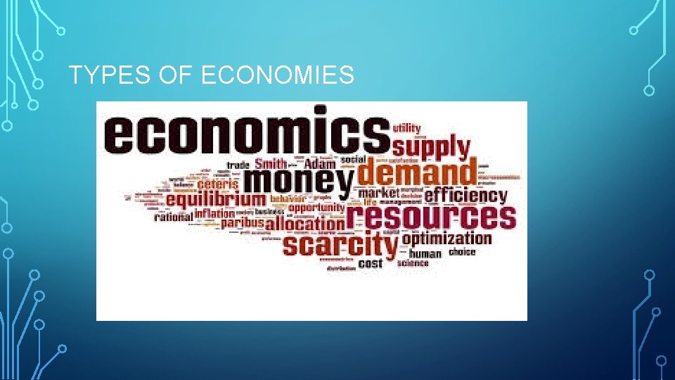 TYPES OF ECONOMIES TYPES OF ECONOMIES