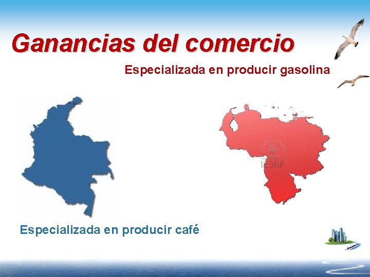 Ganancias del comercio Especializada en producir gasolina Especializada en producir café 