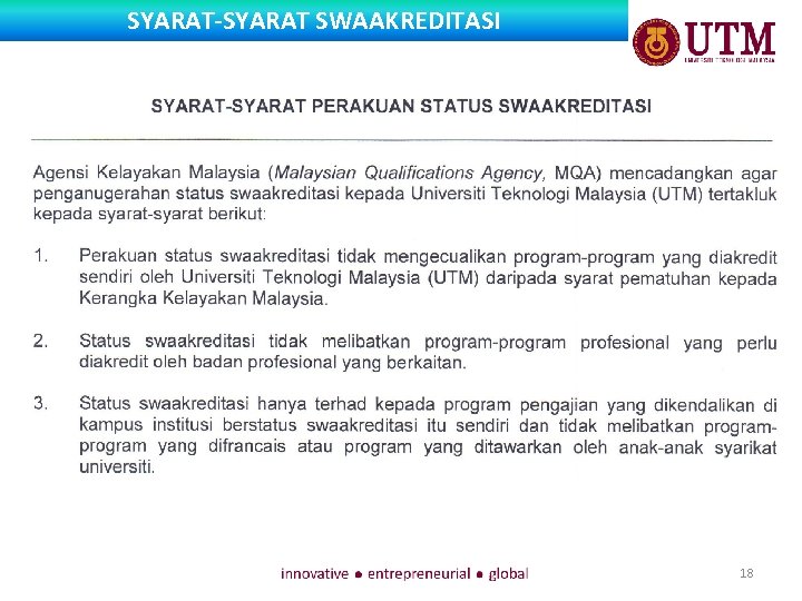 SYARAT-SYARAT SWAAKREDITASI 18 