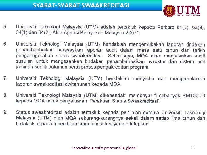 SYARAT-SYARAT SWAAKREDITASI 19 