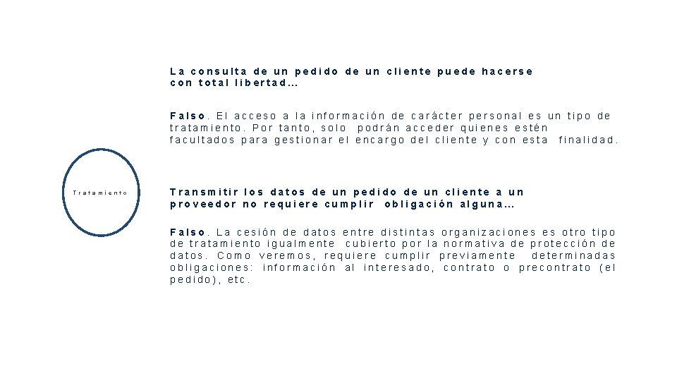 La consulta de un pedido de un cliente puede hacerse con total libertad… Falso.