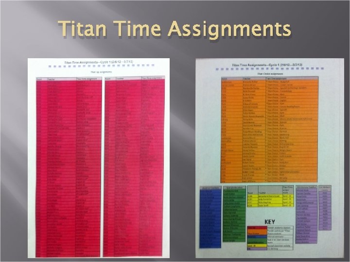 Titan Time Assignments 