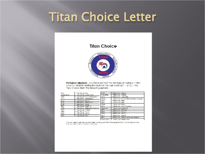 Titan Choice Letter 