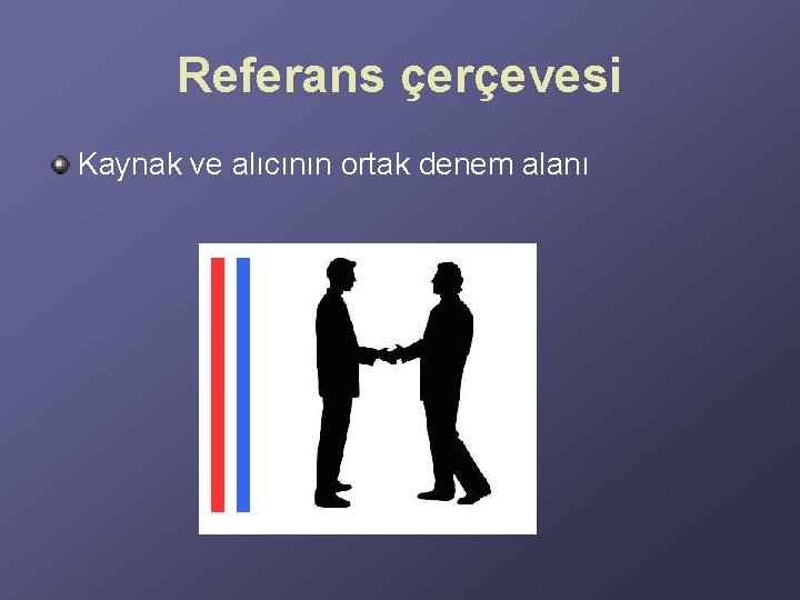 Referans çerçevesi Kaynak ve alıcının ortak denem alanı Referans çerçevesi Kaynak ve alıcının ortak denem alanı