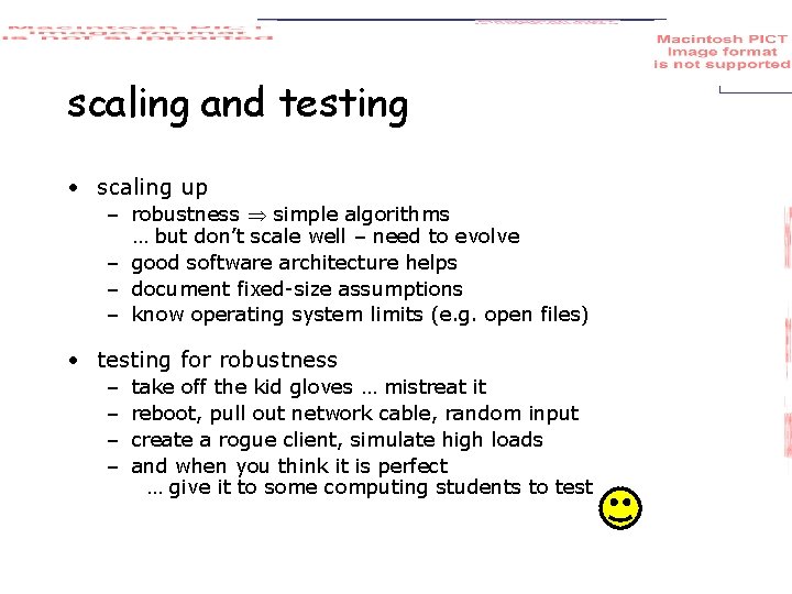 scaling and testing • scaling up – robustness simple algorithms … but don’t scale