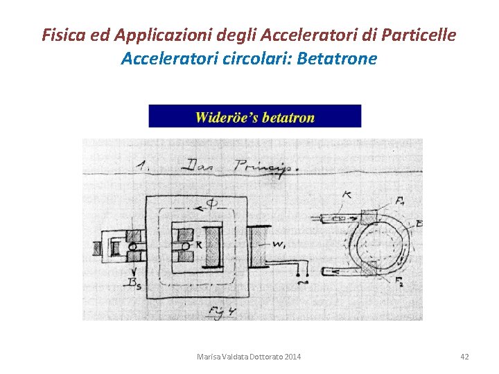Fisica ed Applicazioni degli Acceleratori di Particelle Acceleratori circolari: Betatrone Marisa Valdata Dottorato 2014