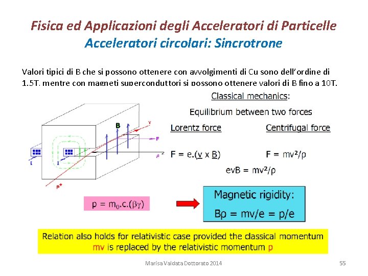 Fisica ed Applicazioni degli Acceleratori di Particelle Acceleratori circolari: Sincrotrone Valori tipici di B