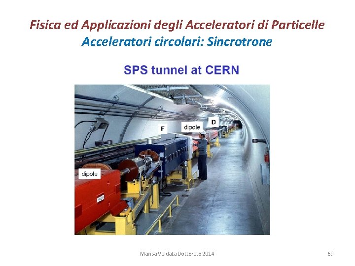 Fisica ed Applicazioni degli Acceleratori di Particelle Acceleratori circolari: Sincrotrone Marisa Valdata Dottorato 2014