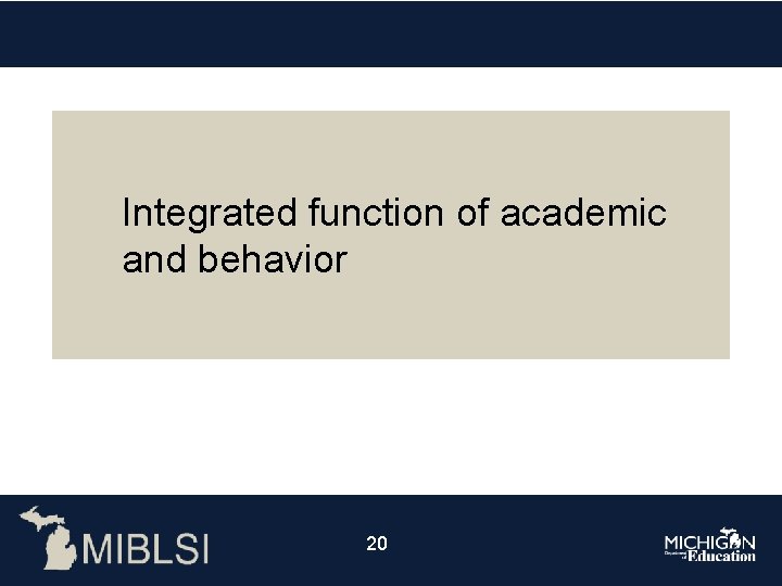 Integrated function of academic and behavior 20 