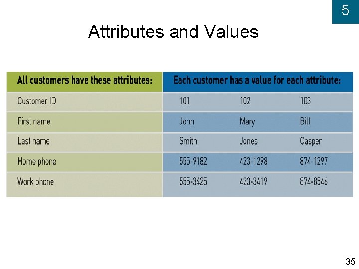 5 Attributes and Values 35 