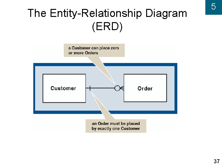 The Entity-Relationship Diagram (ERD) 5 37 