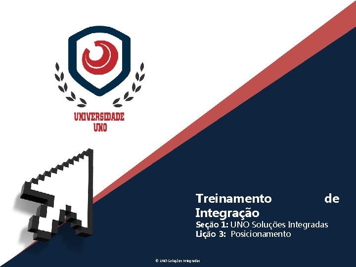 Treinamento Integração de Seção 1: UNO Soluções Integradas Lição 3: Posicionamento © UNO Soluções Treinamento Integração de Seção 1: UNO Soluções Integradas Lição 3: Posicionamento © UNO Soluções