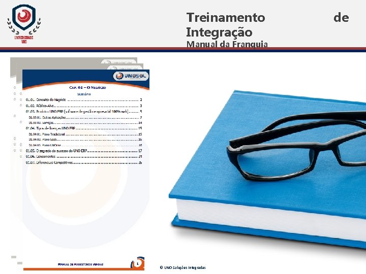 Treinamento Integração Manual da Franquia © UNO Soluções Integradas de Treinamento Integração Manual da Franquia © UNO Soluções Integradas de