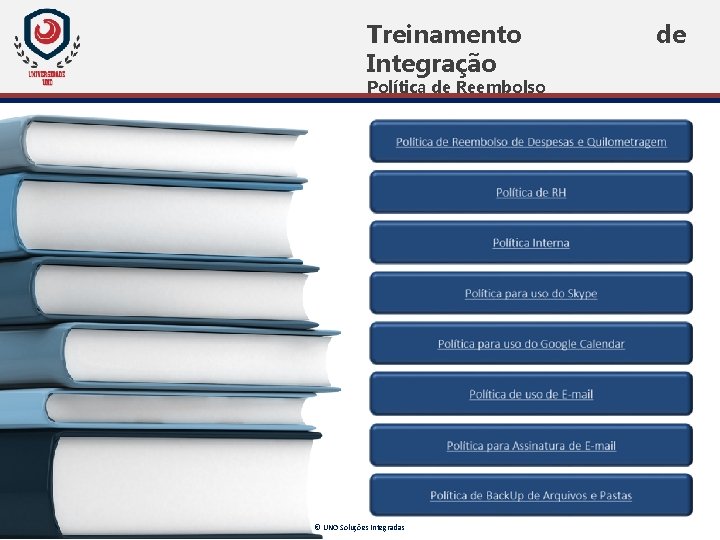 Treinamento Integração Política de Reembolso © UNO Soluções Integradas de Treinamento Integração Política de Reembolso © UNO Soluções Integradas de