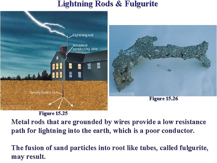 Lightning Rods & Fulgurite Figure 15. 26 Figure 15. 25 Metal rods that are Lightning Rods & Fulgurite Figure 15. 26 Figure 15. 25 Metal rods that are