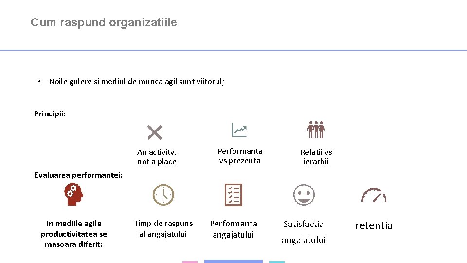 Cum raspund organizatiile • Noile gulere si mediul de munca agil sunt viitorul; Principii: