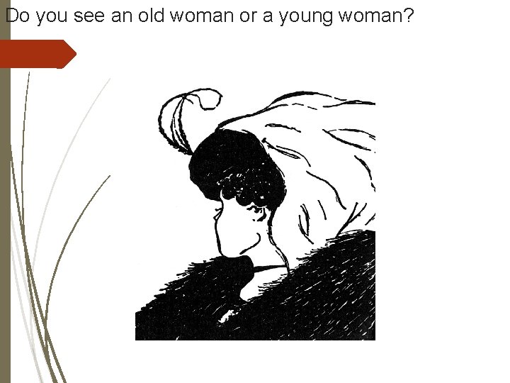 Do you see an old woman or a young woman? 