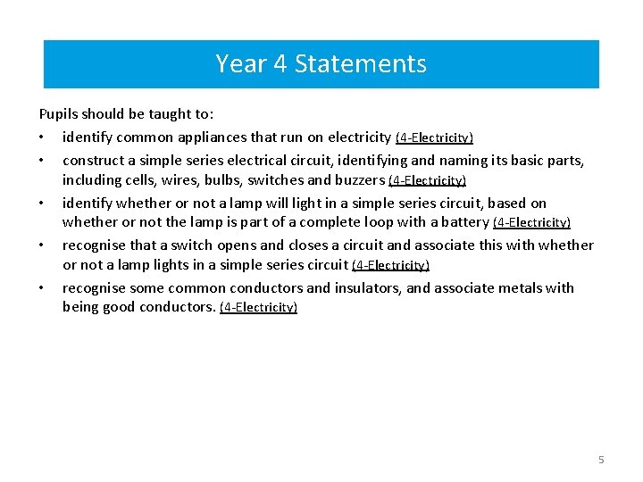 Year 4 Statements Year 4 statements – prior learning Pupils should be taught to: