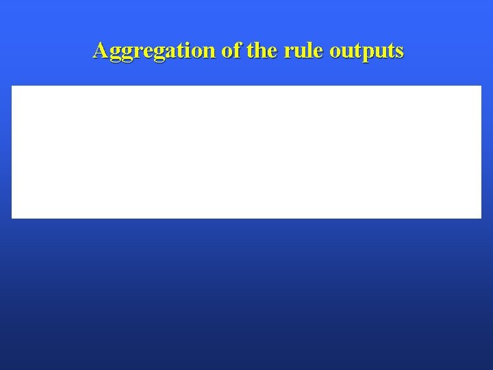 Aggregation of the rule outputs 