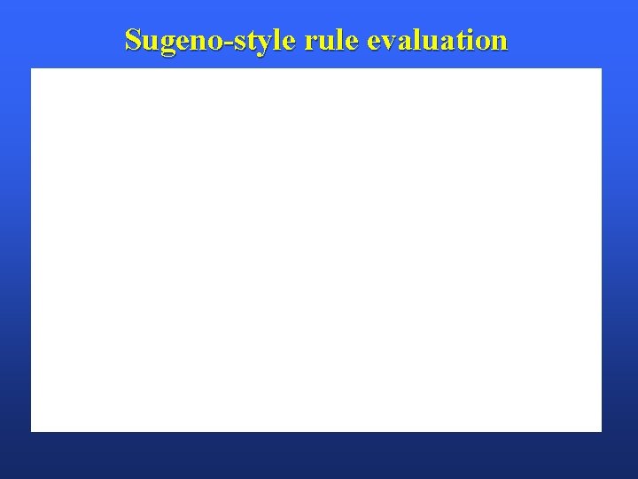 Sugeno-style rule evaluation 