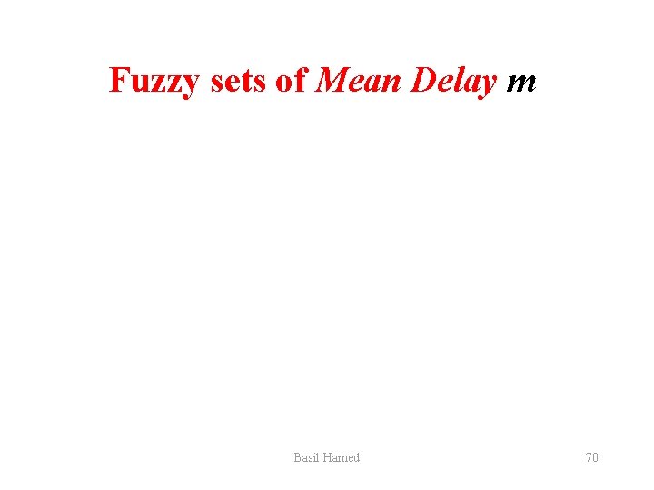 Fuzzy sets of Mean Delay m Basil Hamed 70 