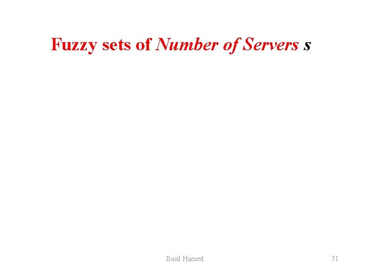 Fuzzy sets of Number of Servers s Basil Hamed 71 