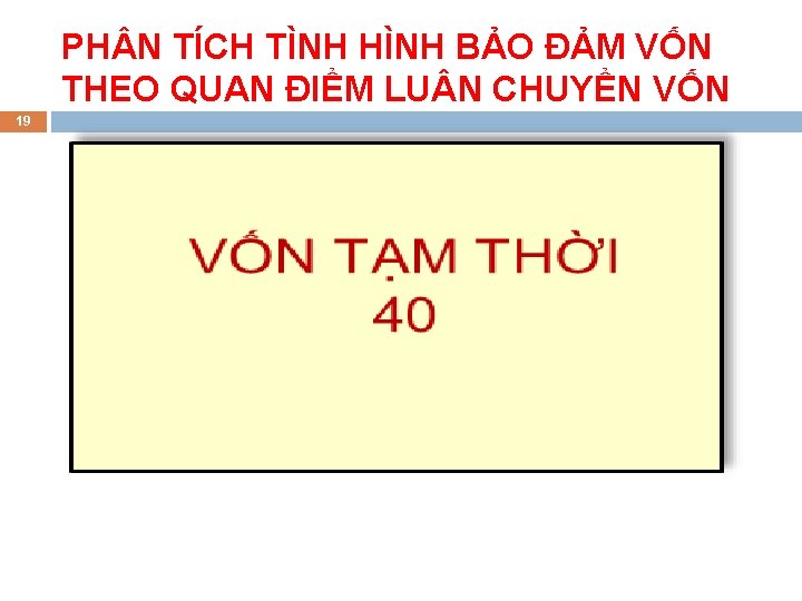 PH N TÍCH TÌNH HÌNH BẢO ĐẢM VỐN THEO QUAN ĐIỂM LU N CHUYỂN