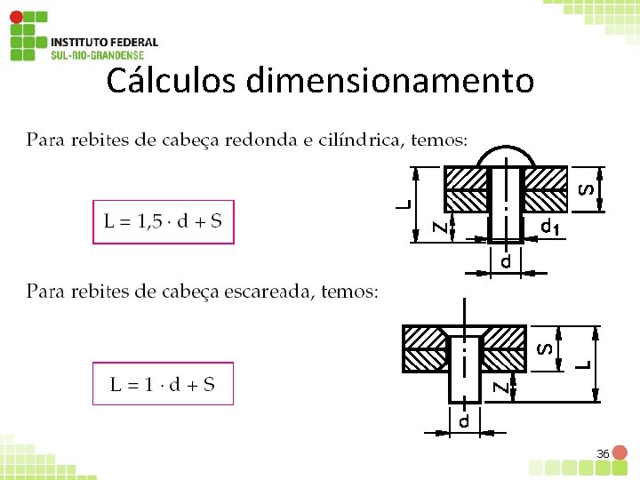 Cálculos dimensionamento 36 