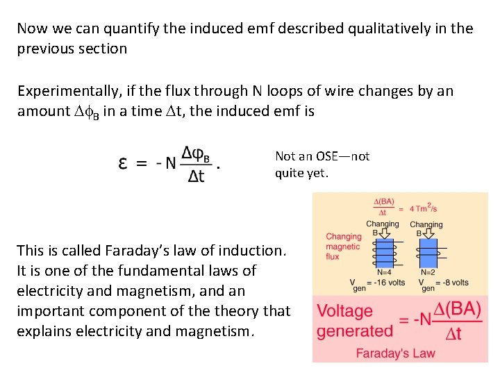 Now we can quantify the induced emf described qualitatively in the previous section Experimentally,