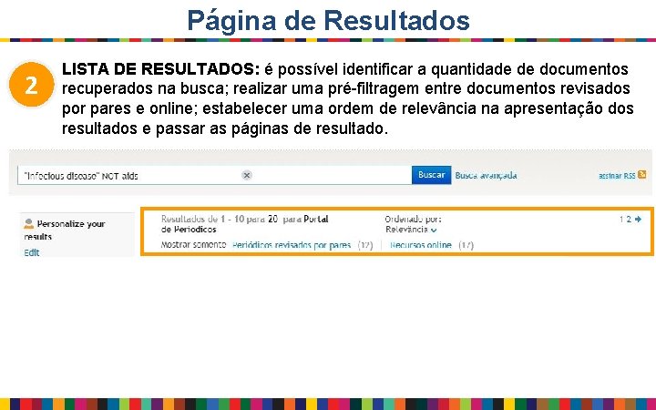 Página de Resultados 2 LISTA DE RESULTADOS: é possível identificar a quantidade de documentos