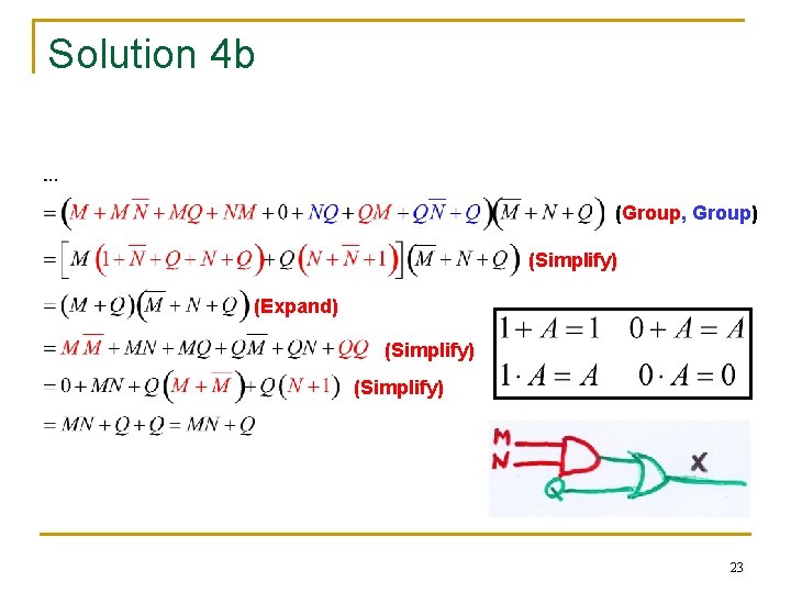 Solution 4 b (Group, Group) (Simplify) (Expand) (Simplify) 23 Solution 4 b (Group, Group) (Simplify) (Expand) (Simplify) 23