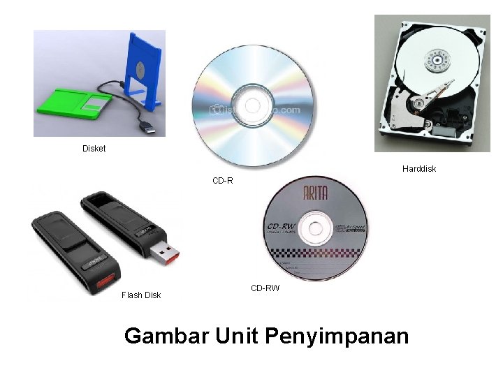 Disket Harddisk CD-R Flash Disk CD-RW Gambar Unit Penyimpanan 