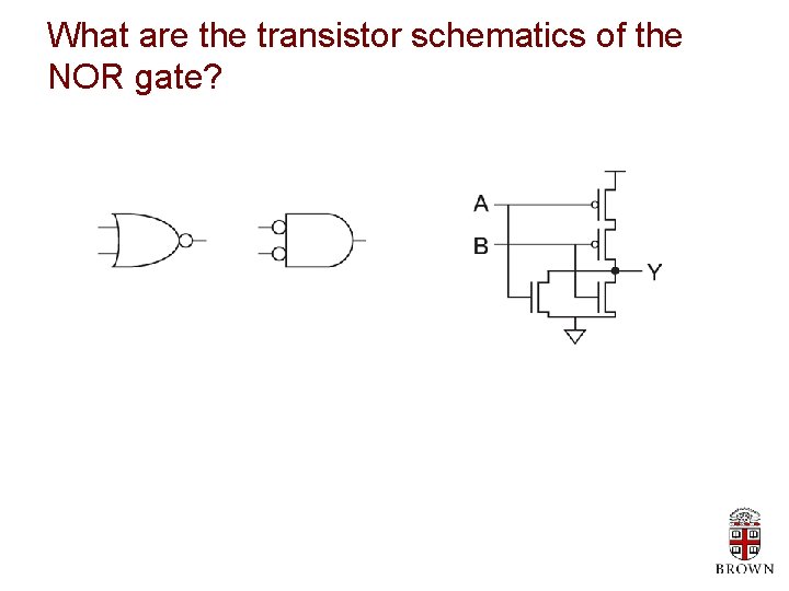 What are the transistor schematics of the NOR gate? 
