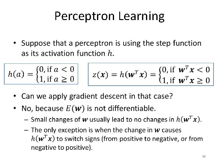 Perceptron Learning • 36 