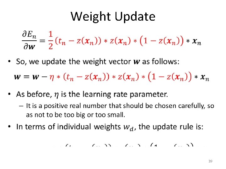 Weight Update • 39 