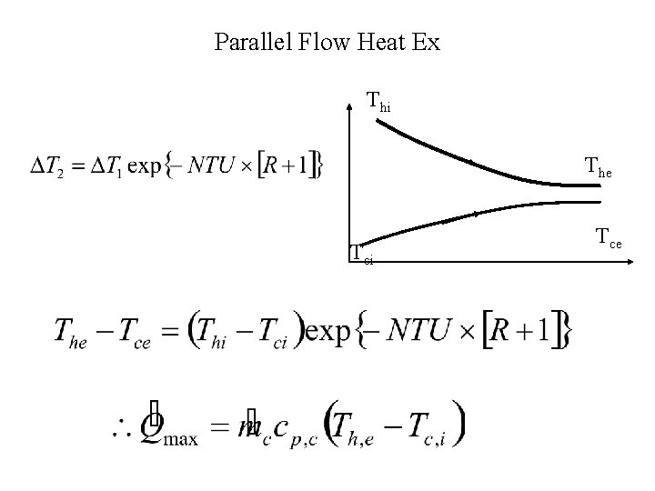 Parallel Flow Heat Ex Thi The Tci Tce 